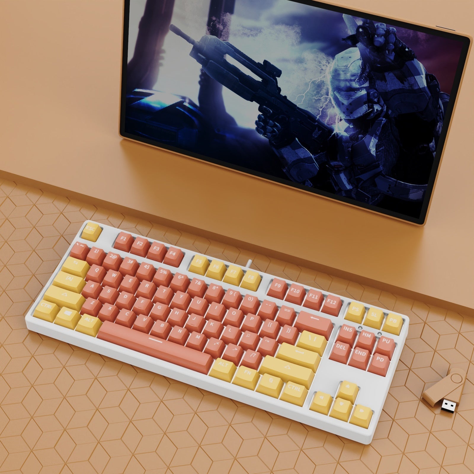 87-Key Hot-Swap Dual-Color Wired Mechanical Gaming Keyboard