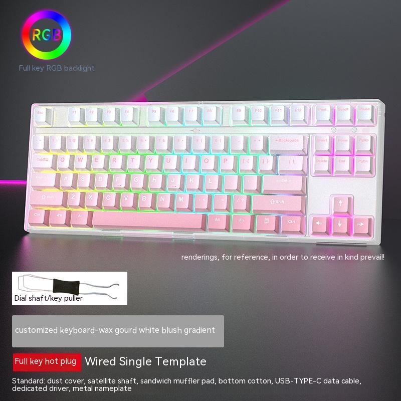 Single-Mode Wired Hot-Swappable Axis Gaming Mechanical Keyboard PC Computer Device