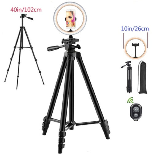 Ring Light Mobile Phone Tripod Holder With 3 Color Fill Light