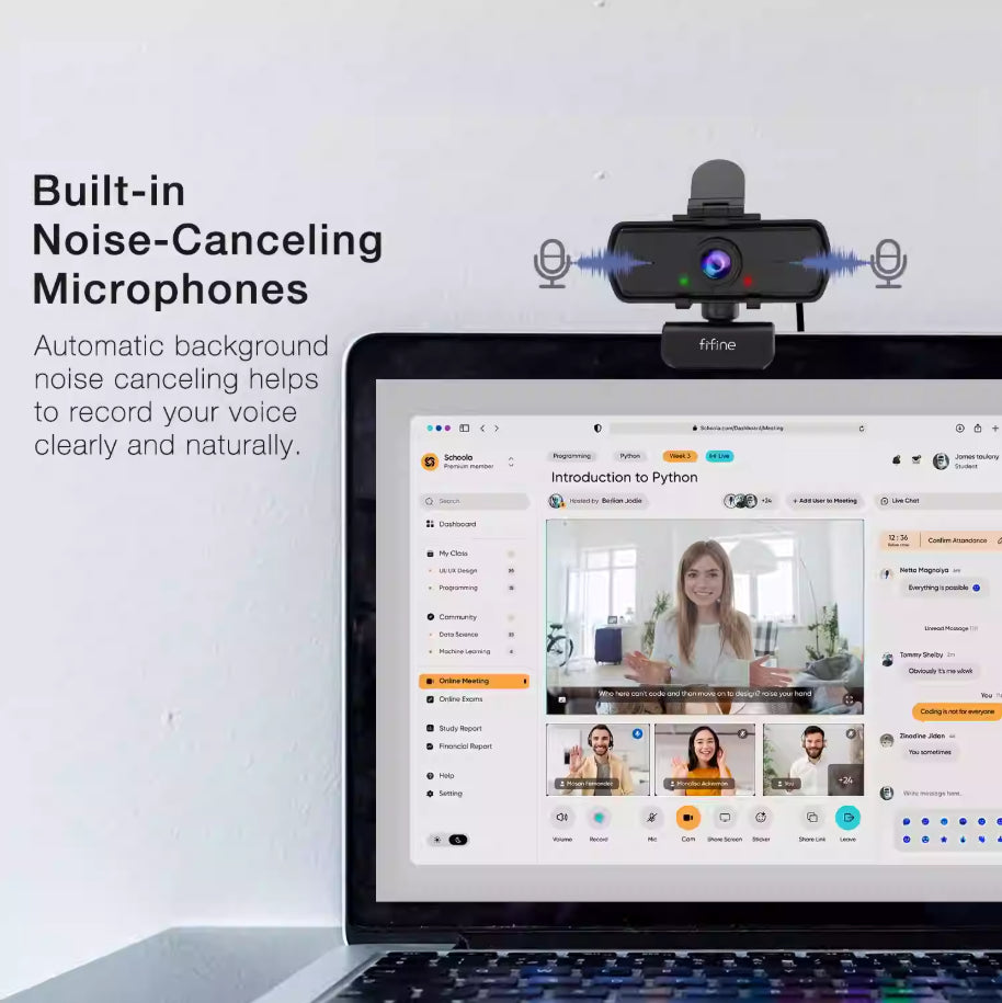 1440P Full HD Webcam With Microphone And Tripod Stand