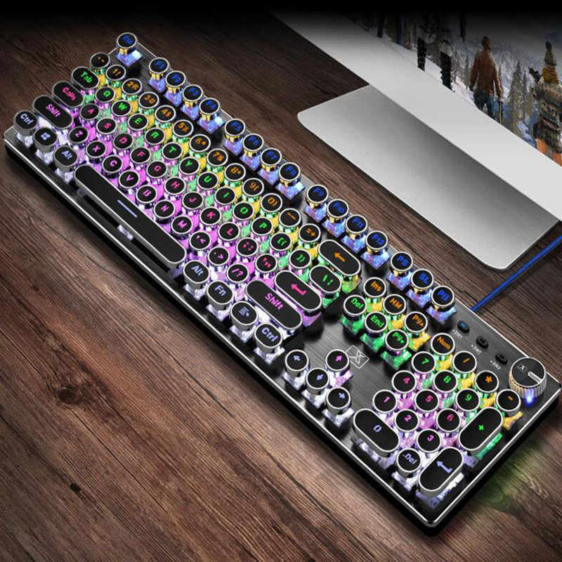 104-Key Mechanical Gaming Keyboard Anti-Ghosting LED Backlit Wired Keyboard