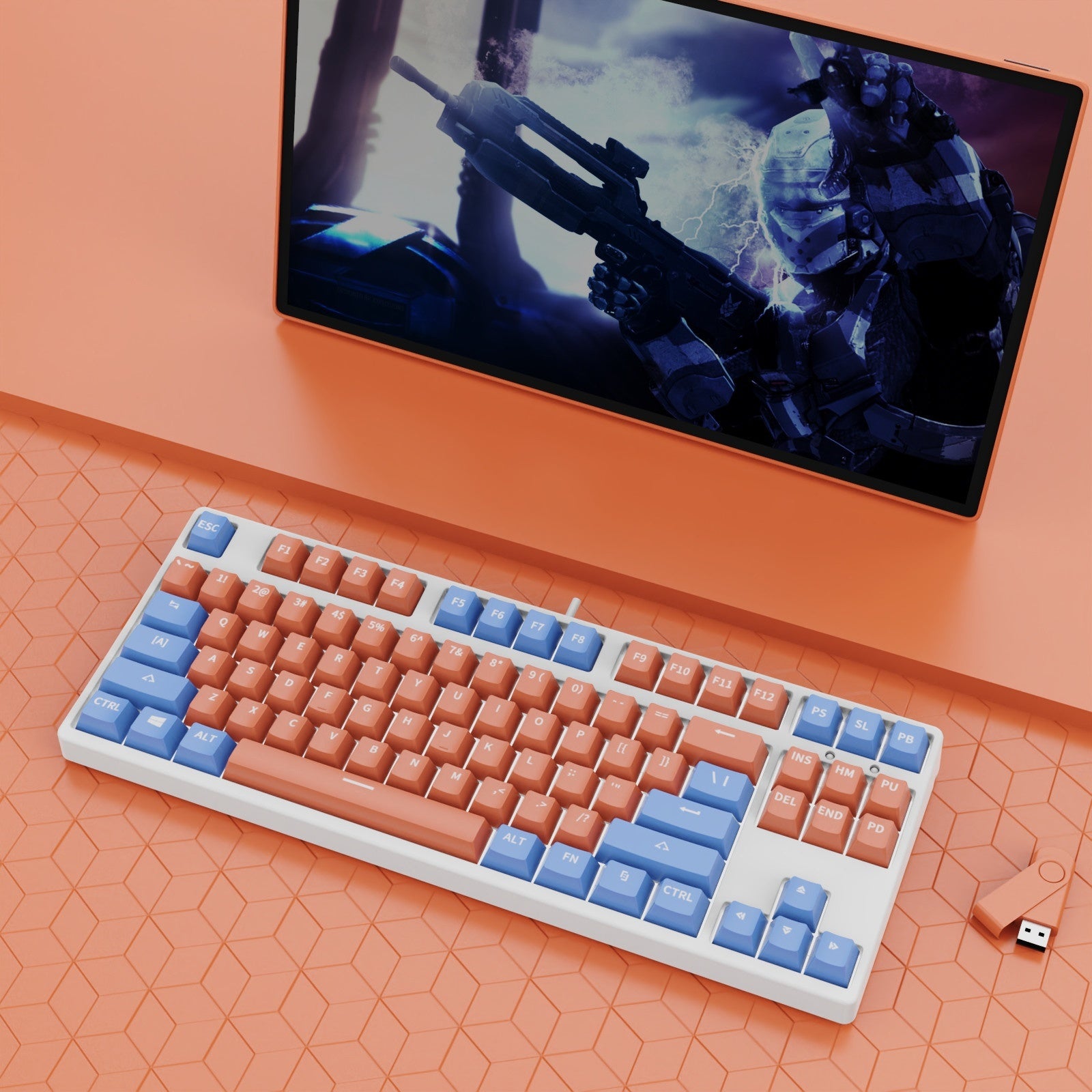 87-Key Hot-Swap Dual-Color Wired Mechanical Gaming Keyboard
