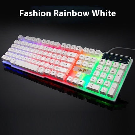 USB Wired RGB Gaming Keyboard Glow Backlit Industrial Style