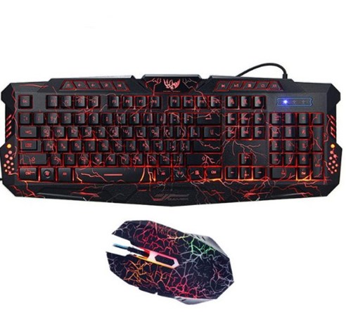 J10 Wired Gaming Keyboard Mouse Set RGB Backlit Russian Layout
