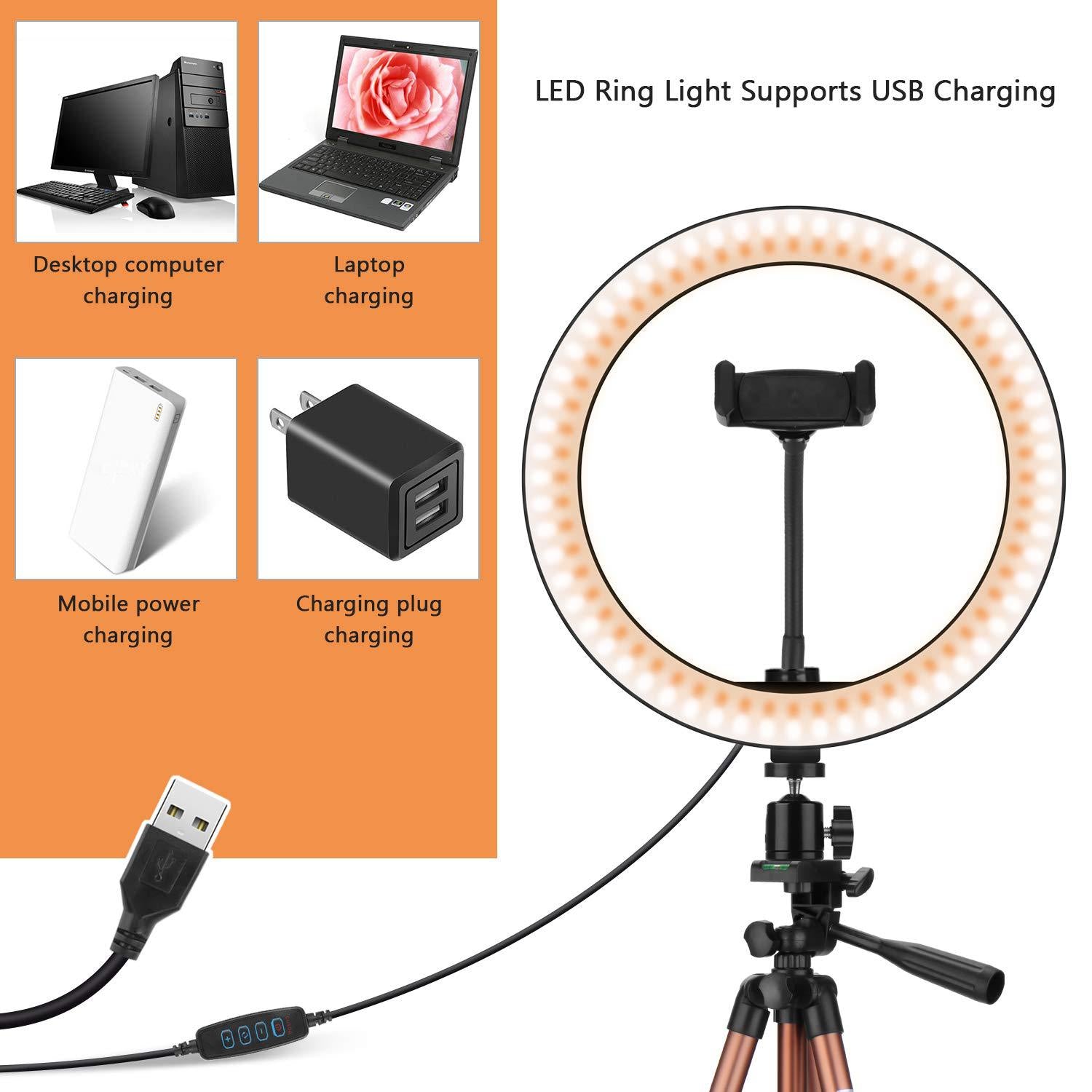 Apple Compatible Desktop Ring Light Tripod With Fill Light