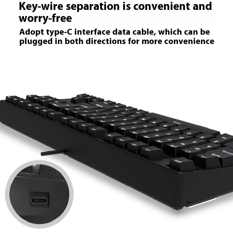 87-Key Hot-Swap Dual-Color Wired Mechanical Gaming Keyboard