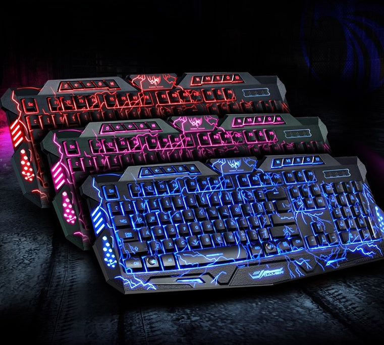 J10 Wired Gaming Keyboard Mouse Set RGB Backlit Russian Layout