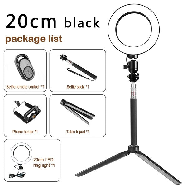 Apple Compatible Ring Light Tripod Set With Beauty Fill Light