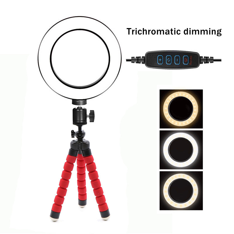 Apple Compatible LED Ring Light Octopus Tripod Desktop Fill Light