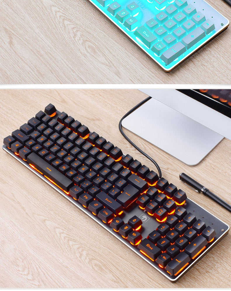 Punk Retro Luminous Wired Gaming Keyboard For Desktop Computer