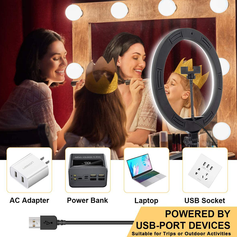Compatible Apple USB LED Ring Light With Tripod Stand