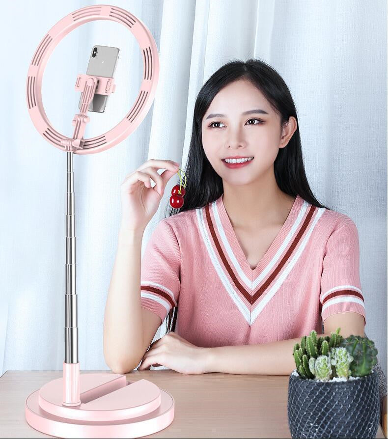 Apple Compatible 10 Inch Dimmable LED Ring Light Tripod For Vlogging