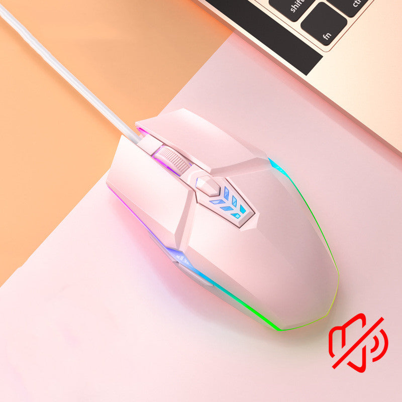 Luminous Mute Wired Mouse For Office Computer