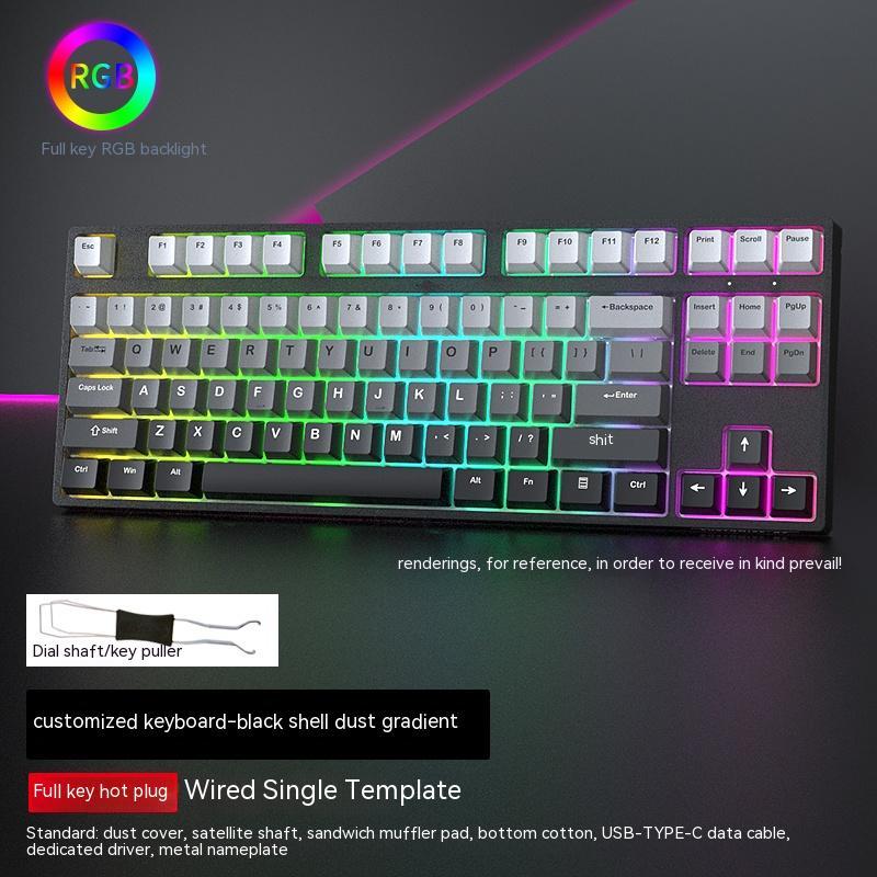 Single-Mode Wired Hot-Swappable Axis Gaming Mechanical Keyboard PC Computer Device