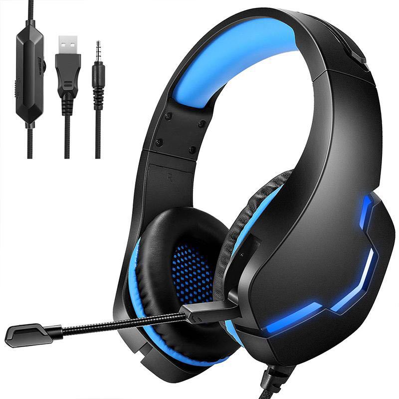 J10 Wired Gaming Headset With Mic LED Lights Volume Control