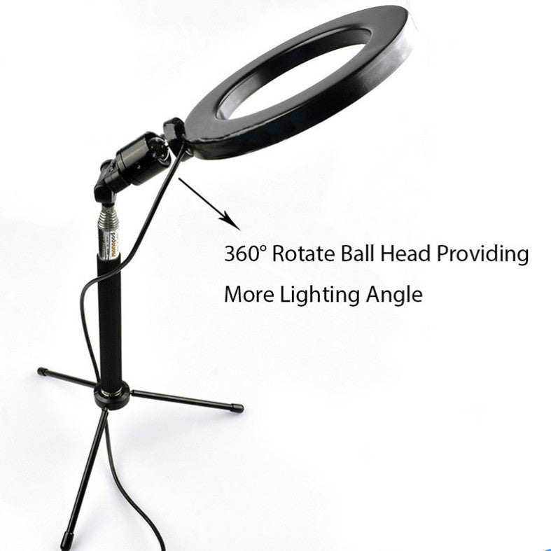 Apple Compatible LED Ring Fill Light With Floor Tripod