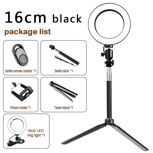 Apple Compatible Ring Light Tripod Set With Beauty Fill Light