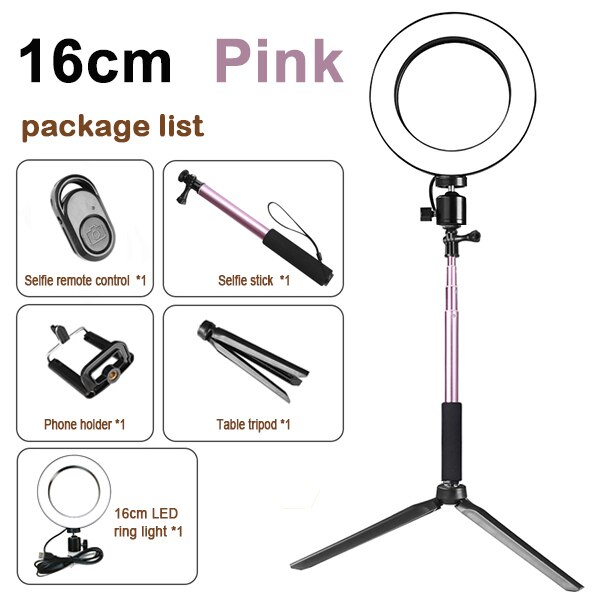 Apple Compatible Ring Light Tripod Set With Beauty Fill Light