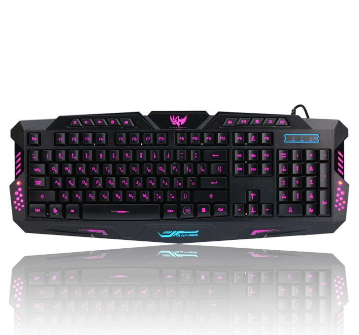 J10 Wired Gaming Keyboard Mouse Set RGB Backlit Russian Layout