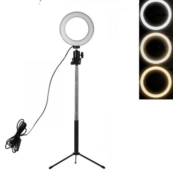 Apple Compatible LED Ring Fill Light With Floor Tripod