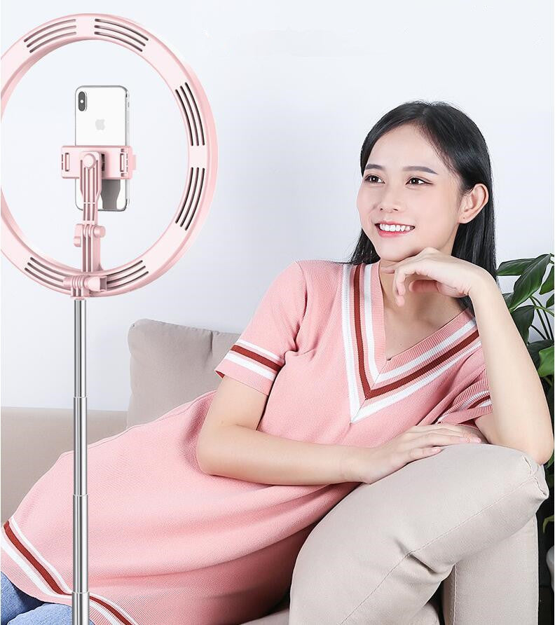Apple Compatible 10 Inch Dimmable LED Ring Light Tripod For Vlogging