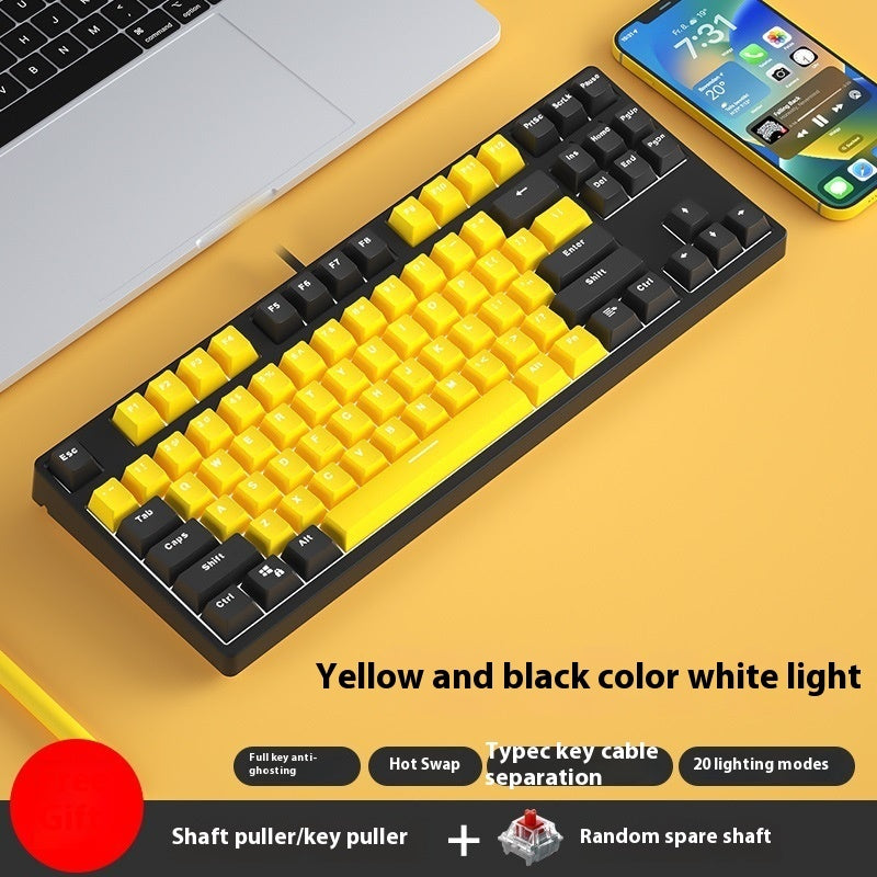87-Key Hot-Swap Dual-Color Wired Mechanical Gaming Keyboard
