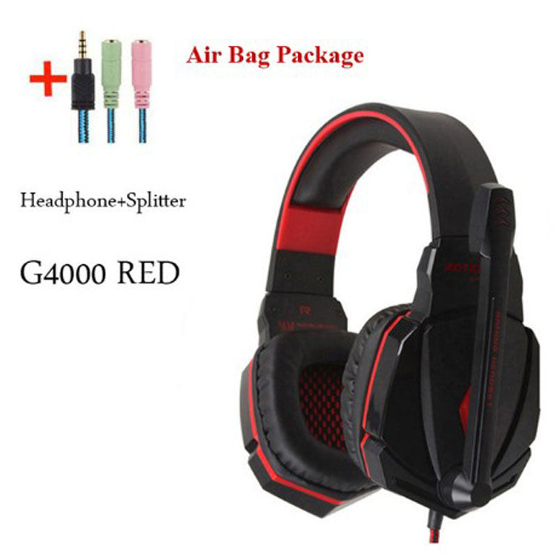 Wired Gaming Headset Surround Sound Deep Bass Microphone