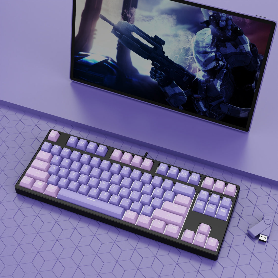 87-Key Hot-Swap Dual-Color Wired Mechanical Gaming Keyboard