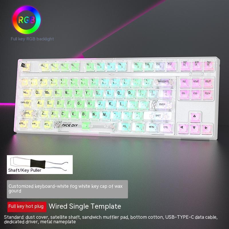 Single-Mode Wired Hot-Swappable Axis Gaming Mechanical Keyboard PC Computer Device
