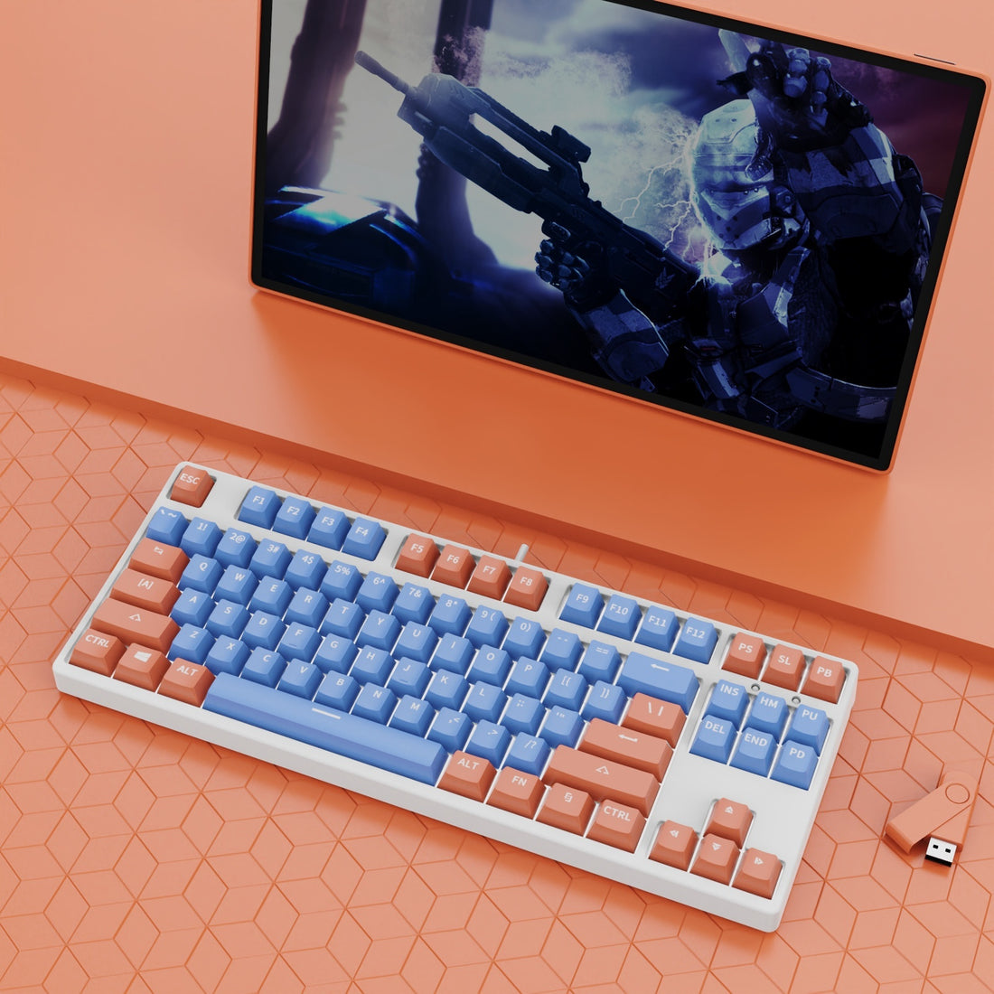 87-Key Hot-Swap Dual-Color Wired Mechanical Gaming Keyboard