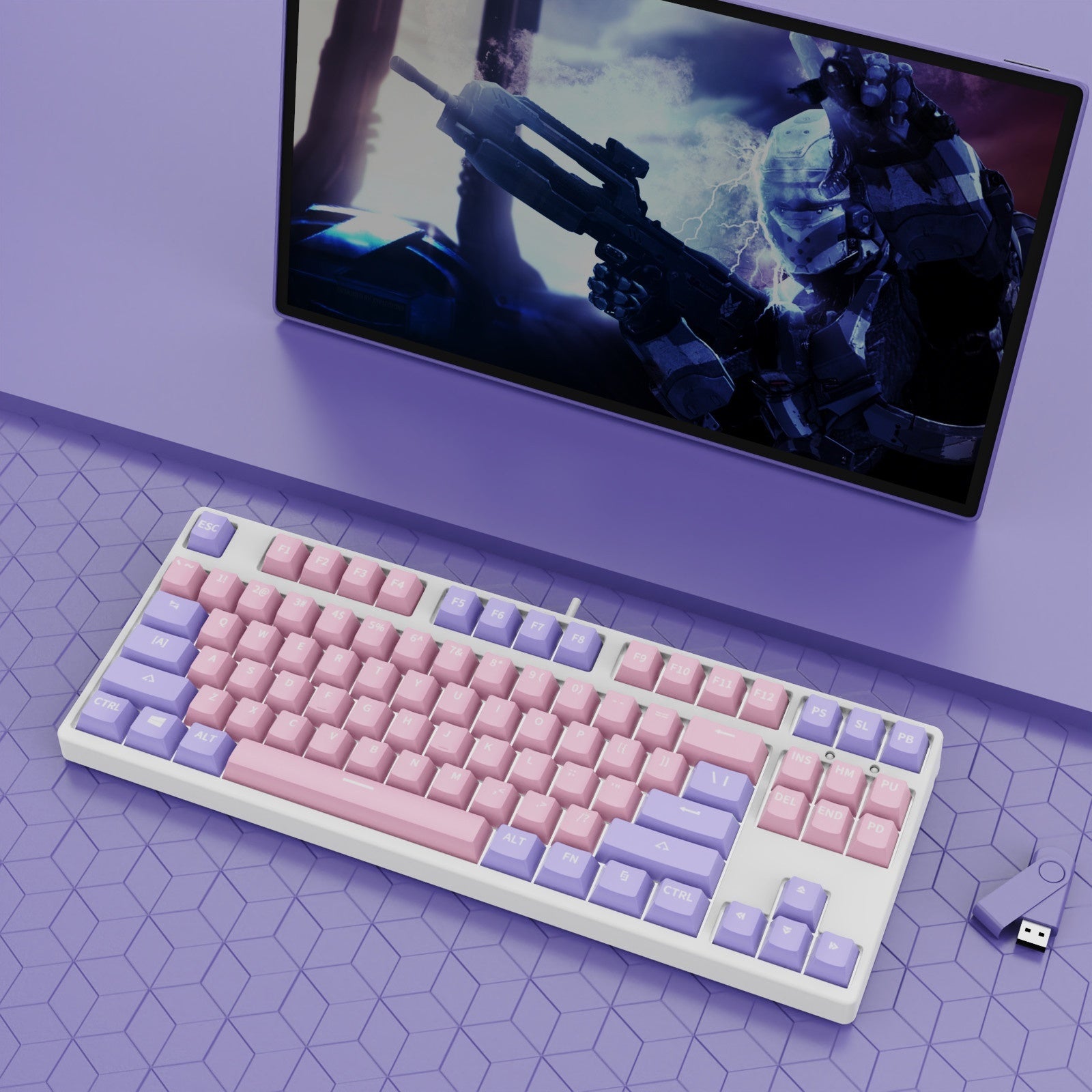 87-Key Hot-Swap Dual-Color Wired Mechanical Gaming Keyboard