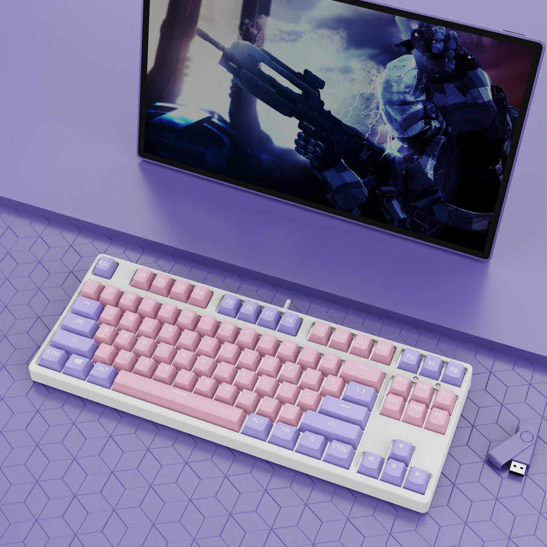 87-Key Hot-Swap Dual-Color Wired Mechanical Gaming Keyboard