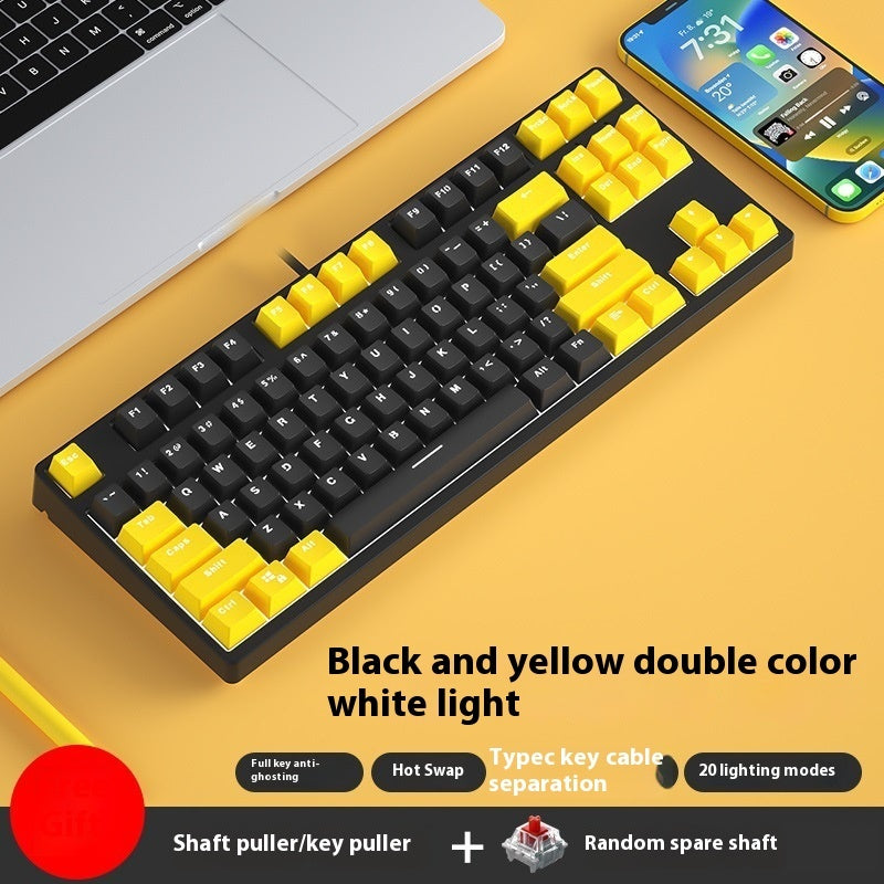 87-Key Hot-Swap Dual-Color Wired Mechanical Gaming Keyboard
