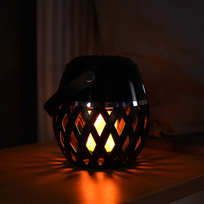 Waterproof Flame Light Bluetooth Speaker Portable Torch Lamp