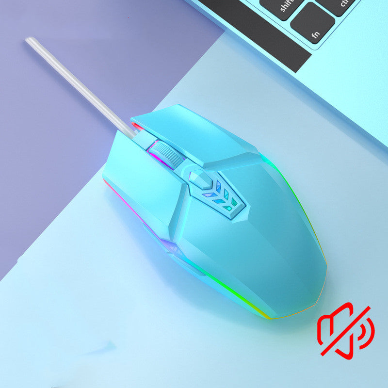 Luminous Mute Wired Mouse For Office Computer