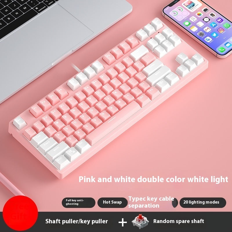 87-Key Hot-Swap Dual-Color Wired Mechanical Gaming Keyboard