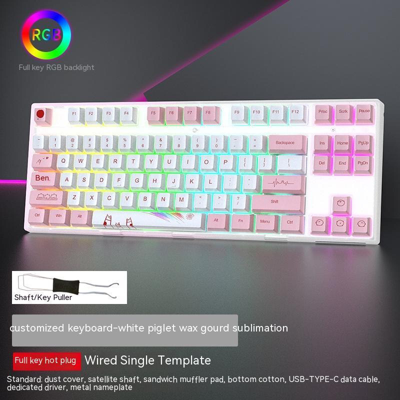 Single-Mode Wired Hot-Swappable Axis Gaming Mechanical Keyboard PC Computer Device