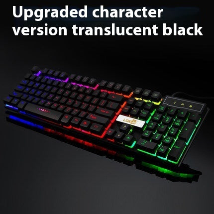 USB Wired RGB Gaming Keyboard Glow Backlit Industrial Style