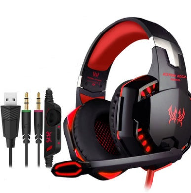 Wired Gaming Headset Surround Sound Deep Bass Microphone