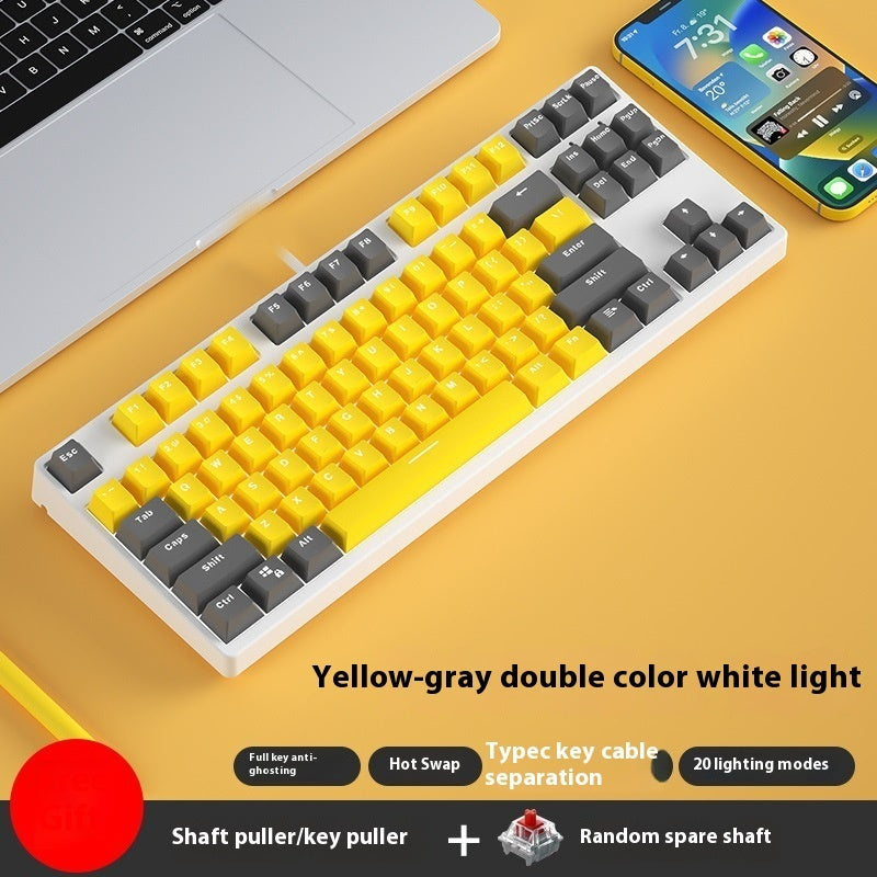 87-Key Hot-Swap Dual-Color Wired Mechanical Gaming Keyboard
