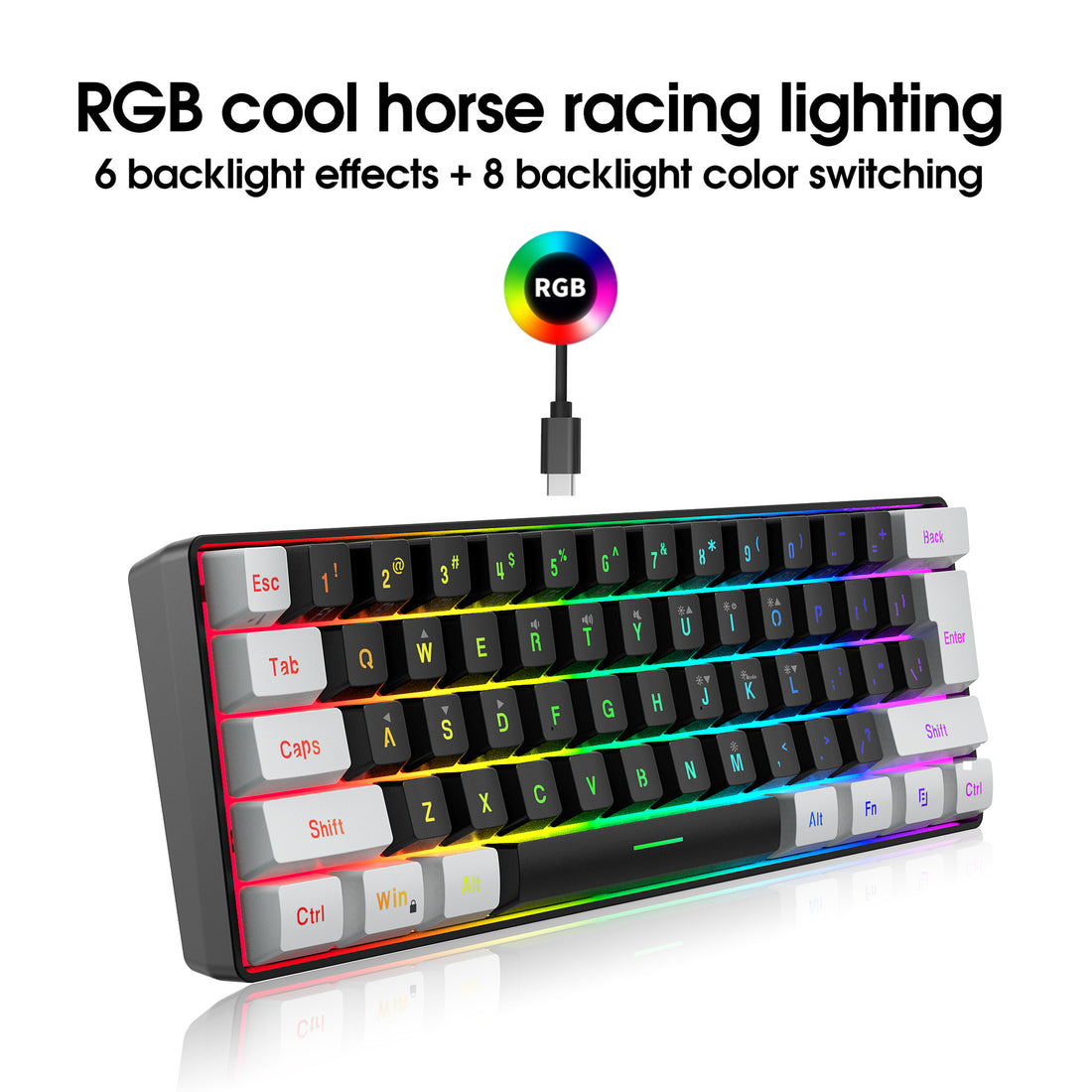 61-Key RGB Wired Gaming Membrane Keyboard