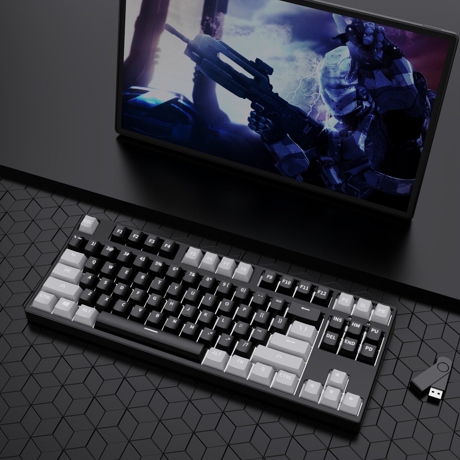 87-Key Hot-Swap Dual-Color Wired Mechanical Gaming Keyboard