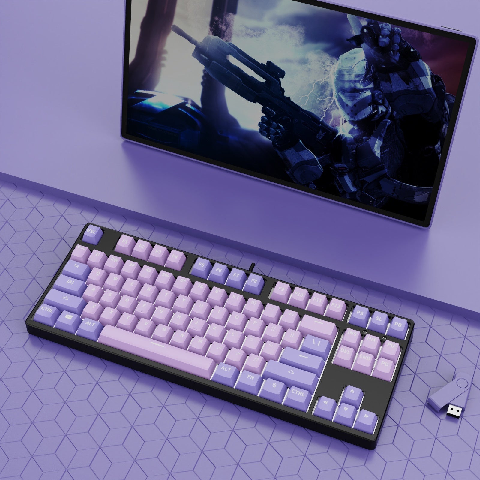 87-Key Hot-Swap Dual-Color Wired Mechanical Gaming Keyboard