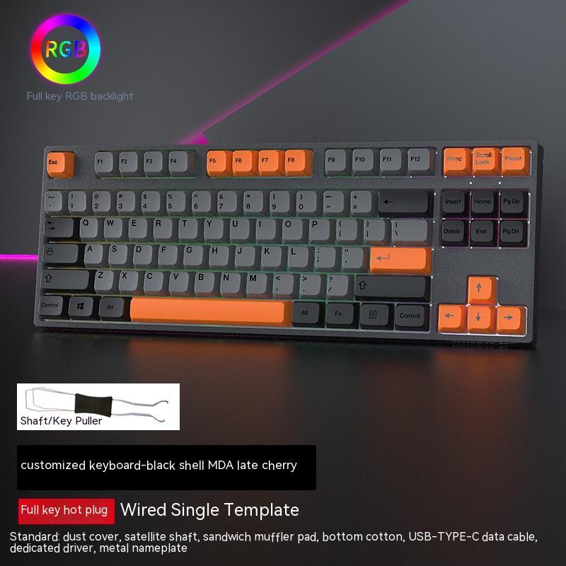 Single-Mode Wired Hot-Swappable Axis Gaming Mechanical Keyboard PC Computer Device