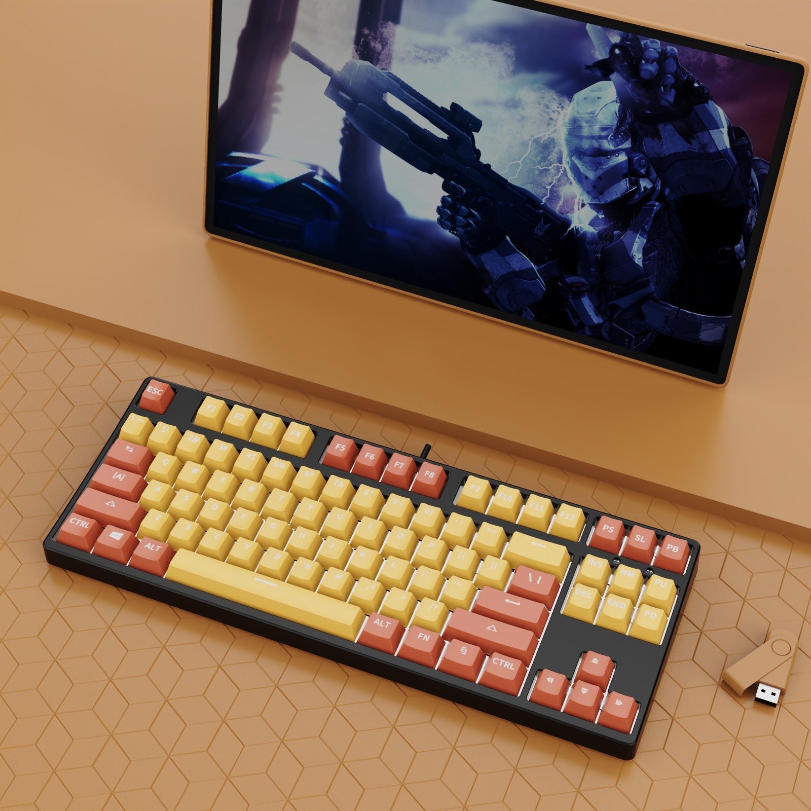 87-Key Hot-Swap Dual-Color Wired Mechanical Gaming Keyboard