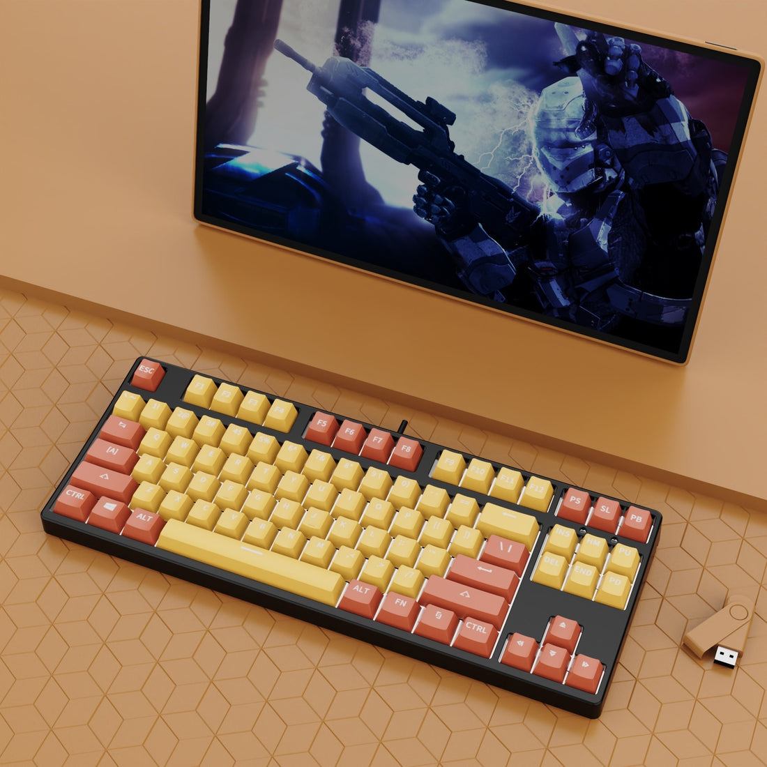 87-Key Hot-Swap Dual-Color Wired Mechanical Gaming Keyboard