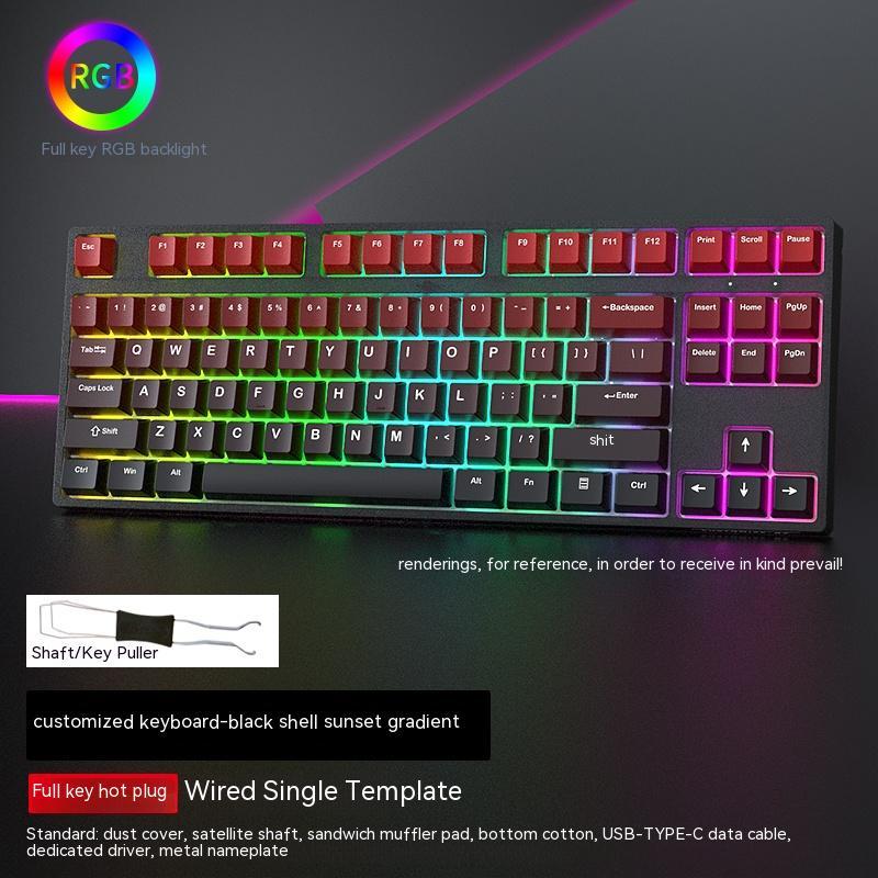 Single-Mode Wired Hot-Swappable Axis Gaming Mechanical Keyboard PC Computer Device