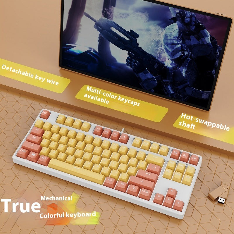 87-Key Hot-Swap Dual-Color Wired Mechanical Gaming Keyboard