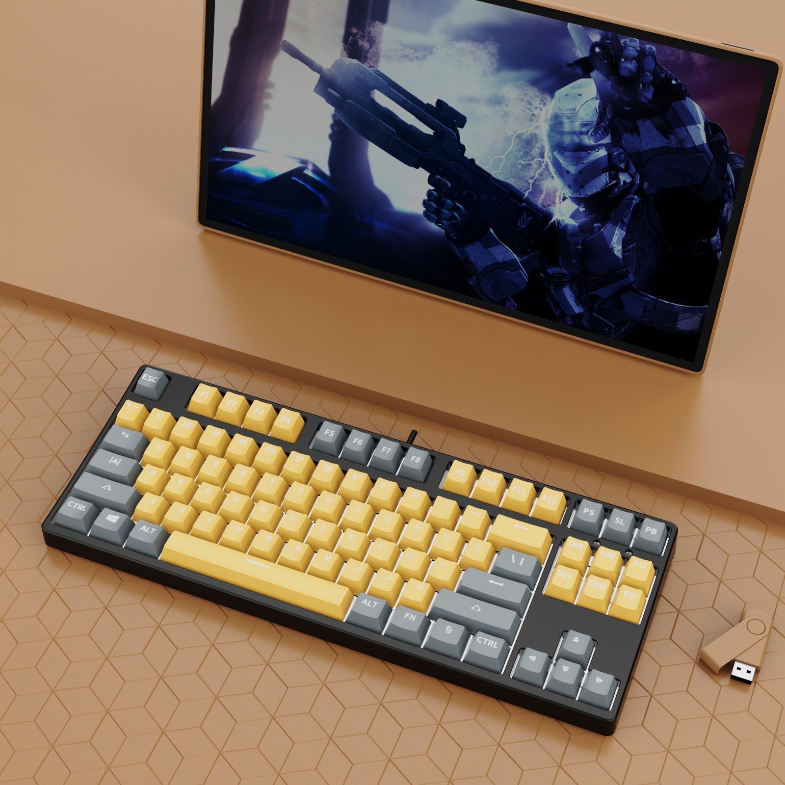 87-Key Hot-Swap Dual-Color Wired Mechanical Gaming Keyboard