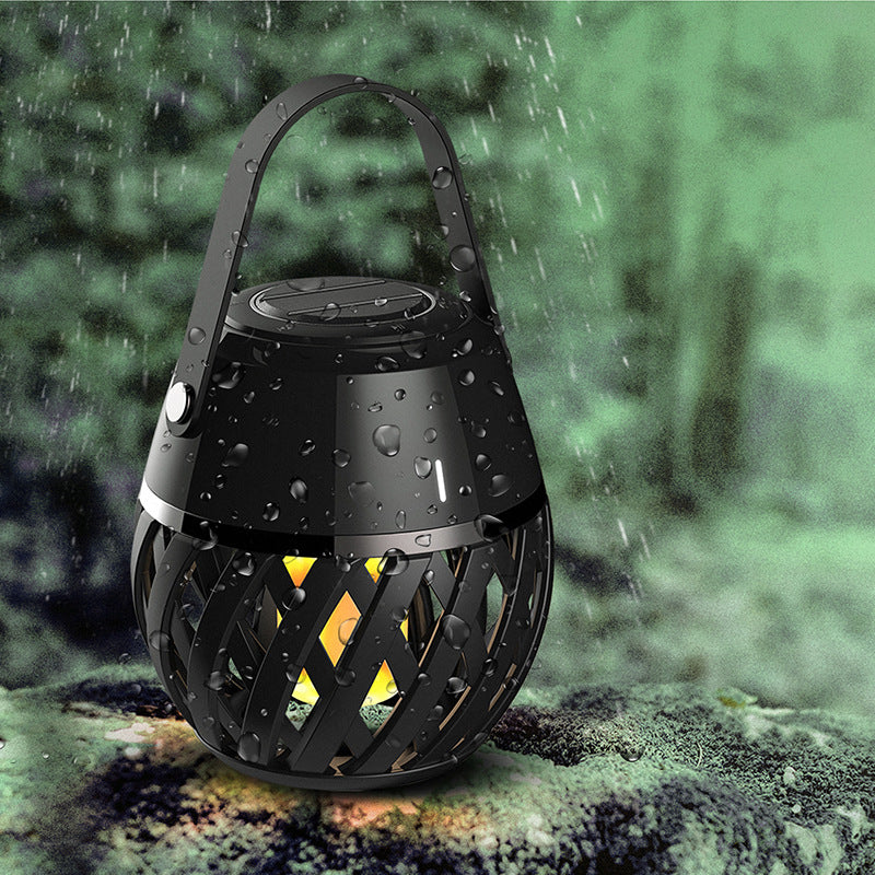 Waterproof Flame Light Bluetooth Speaker Portable Torch Lamp